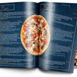 Grafica meniu Pizzerie si Restaurant - model albastru navy