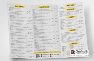 Design flyer cu meniu mancare restaurant