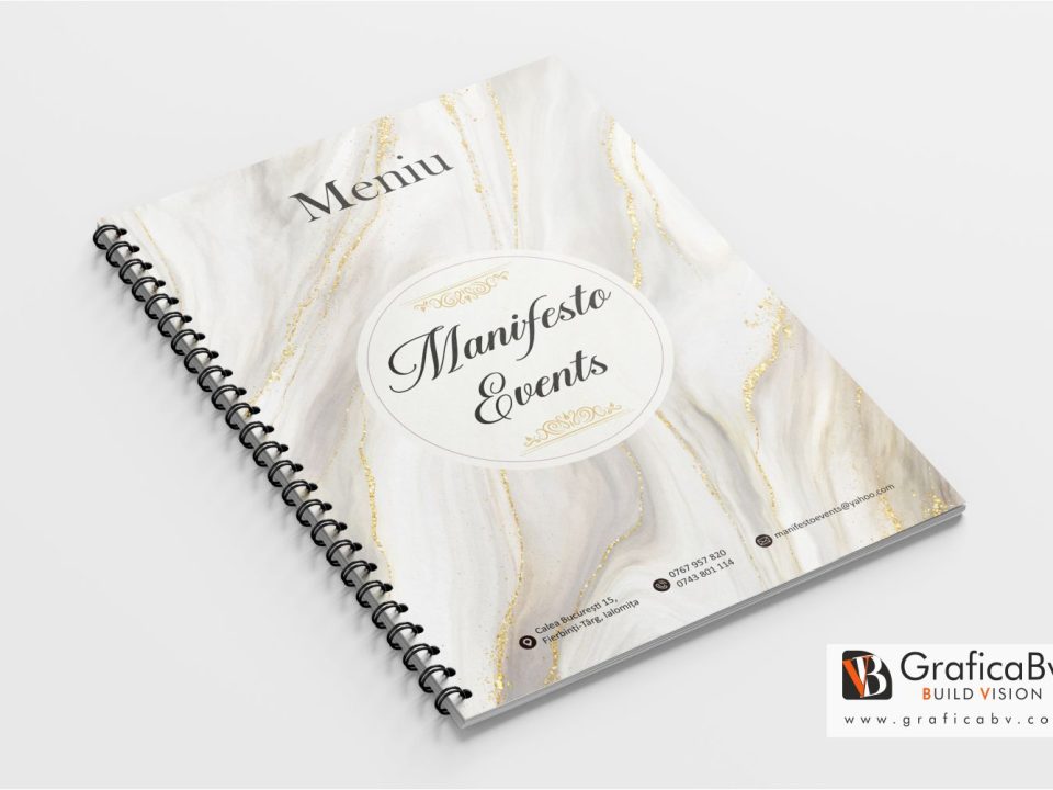 Design meniu Manifesto Events
