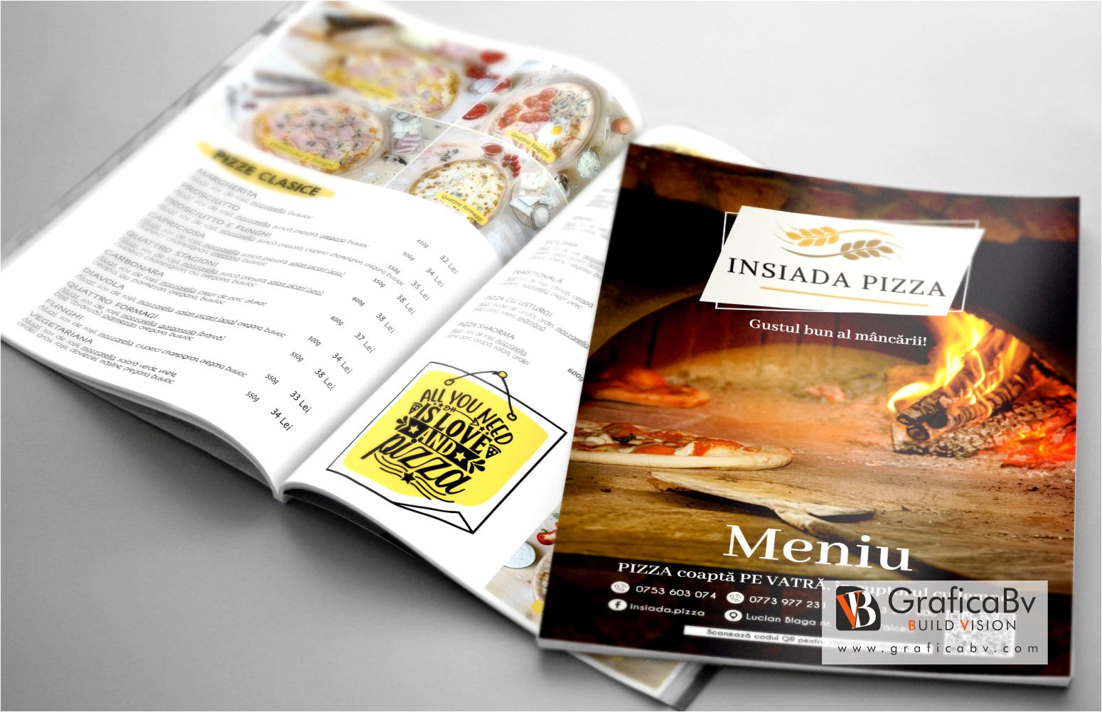 Grafica meniu pizzerie